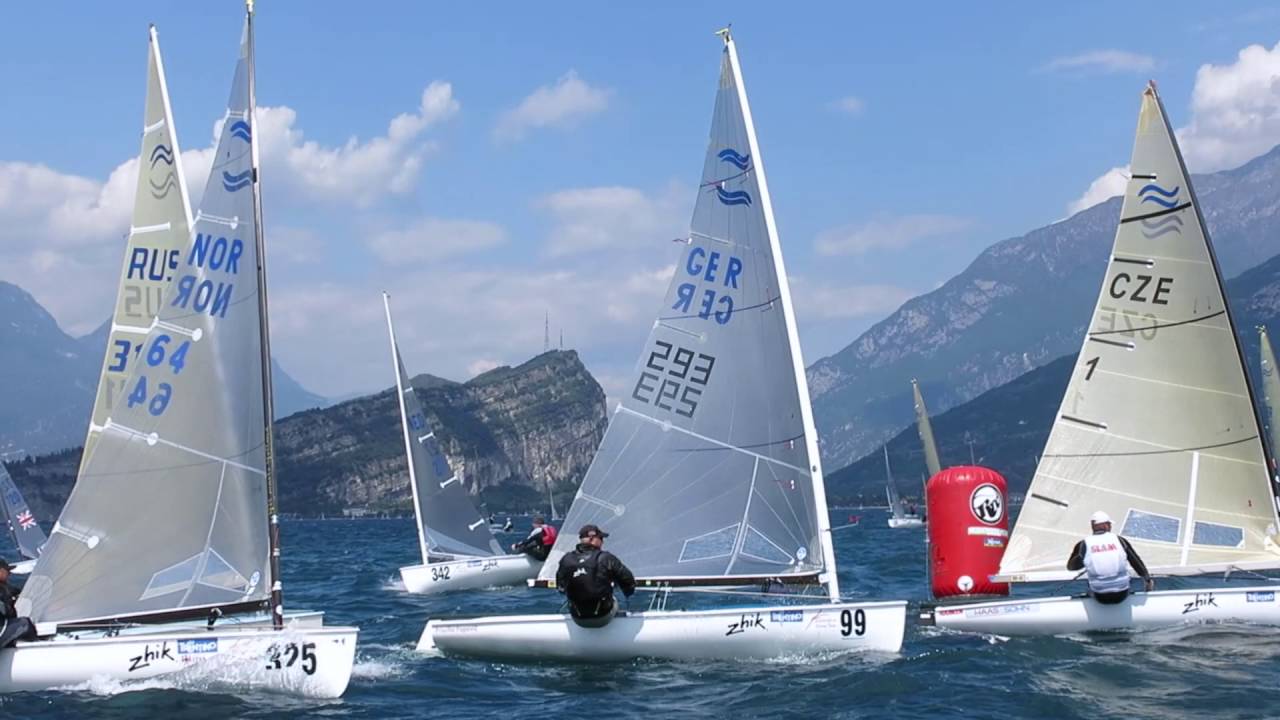 FINN SIRMIONE Torbole 2016. Races 1-6, windward mark .