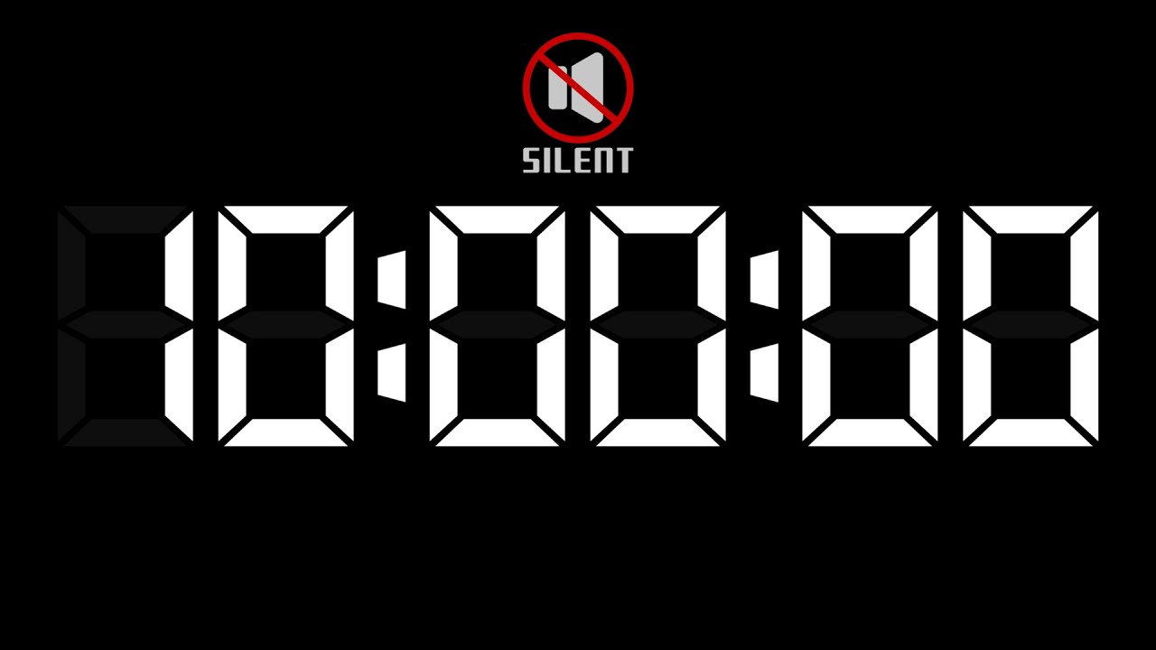 SILENT - 10 Hour Countdown Timer with Chapters - LCD Bold - White - YouTube