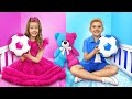 Pretend play Barbie &amp; Ken and Pink vs Blue color challenge