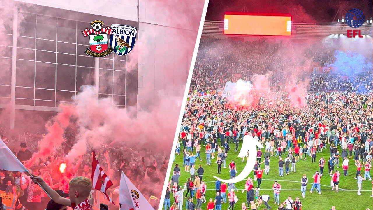 Flares, Pitch Invasion and Scenes as Saints go to Wembley! Southampton v West Brom