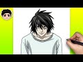 How To Draw L LAWLIET Death Note Easy Tutorial 