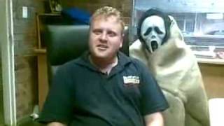 Full Big boy scared of the Scream mask:-) Cool prank News