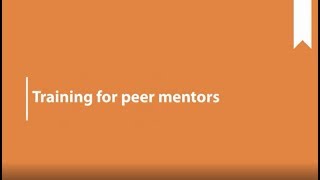 Training for peer mentors