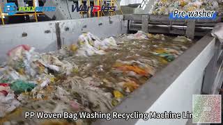 Fibc Jumbo Bag Recycling Machine Complete Crushing Washing Line For Clean Pppe Flakes