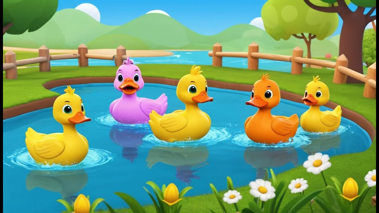 Seven Little Ducks Splash Splash Splash | Funny and Fun Kids Nursery Rhyme Animation