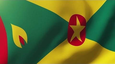 Grenada Flag Waving In The Wind. Looping Sun Rises Style. Animation Loop Stock Animation
