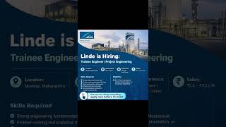 Linde is Hiring 🚨 #Jobalert #job #freshers #viral #explore #trending #linde #lindeengineering #fyp