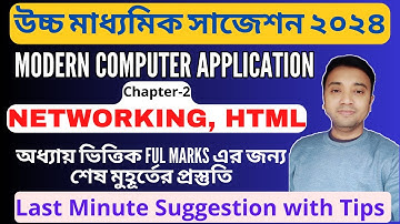 HS Computer Application Suggestion 2024 | NETWORKING HTML | Last Minute Suggestion COMA 2024