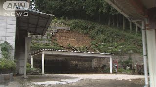 「車庫壊れた」土砂崩れで避難勧告　栃木・大田原市(17/07/26)