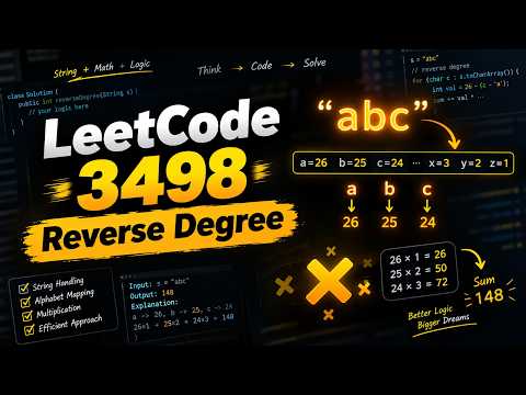 LeetCode 3498: Reverse Degree of a String | Easy DSA Problem in Hindi | LeetCode Hindi