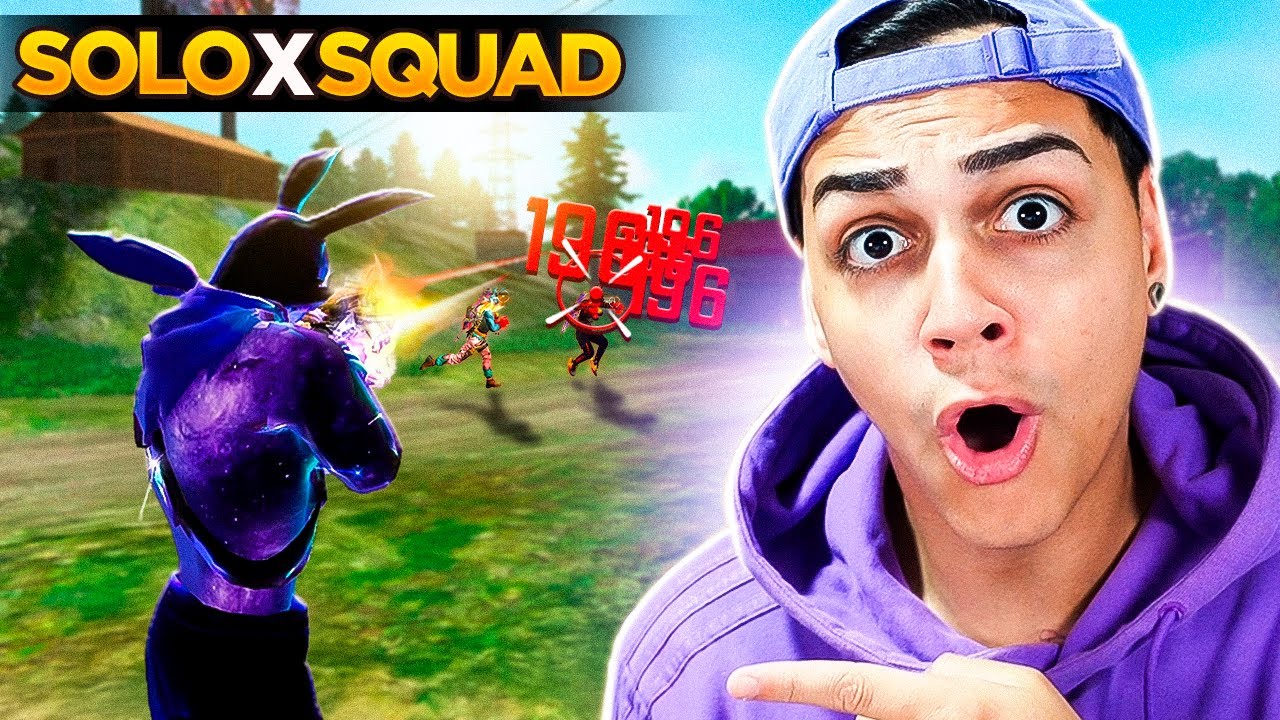 O FREE FIRE ME DEU O NOVO COELHO GALÁTICO PRA EU TESTAR NO RUSHADÃO SOLO VS SQUAD!!