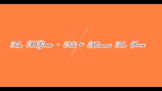 Tim McGraw ~ Not A Moment Too Soon {Lyric Video}
