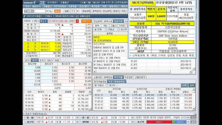 SK리츠(395400), Sol 미국S&P500ESG(399110), 신규상장과 원익큐브, 상한가(2021년 9월 14일 증시현황)