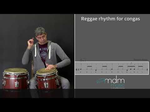 A great reggae rhythm for congas - Tutorial (Subtítulos en español)