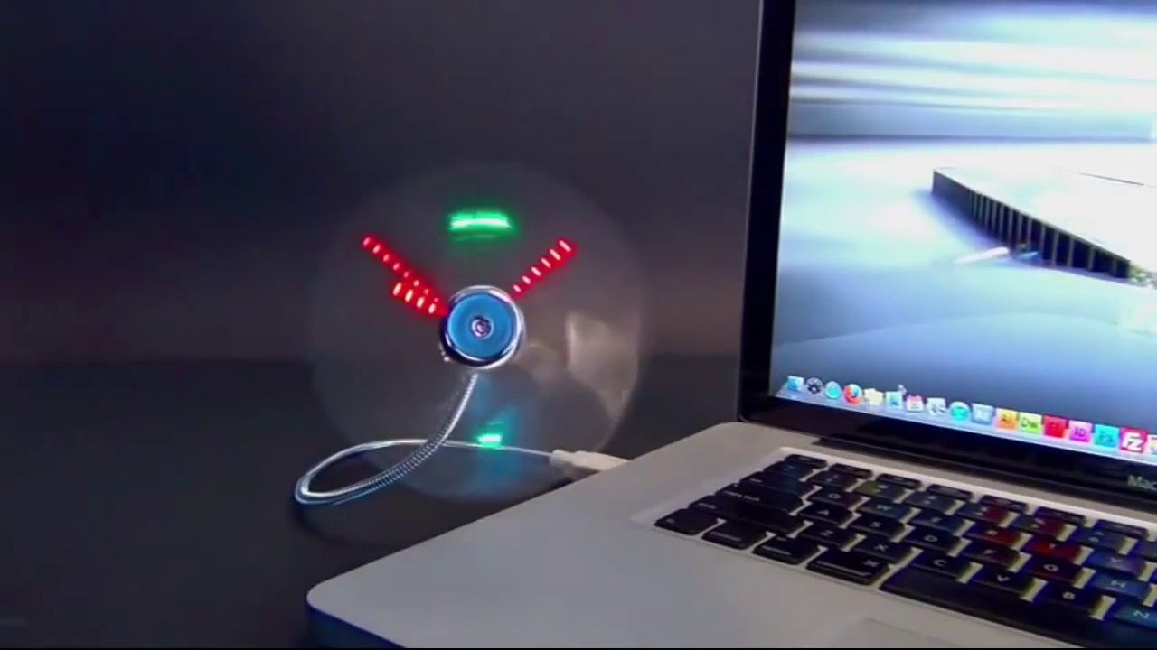 USB Powered LED Fan Clock - YouTube