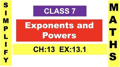 Exponents and Powers |Chapter:13|EX:13.1|Class7|NCERT|CBSE|English|Video 63|Maths|@SimplifyMaths1183