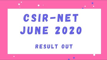 CSIR NET JUNE 2020 RESULT OUT | CUT OFF | MARKS | RANK
