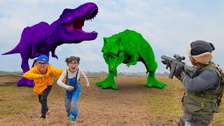 EVOLUTION of DINOSAURS VS Hunter Rescue Nick & Tani | Scary Teacher 3D In Real life - Happy Ending