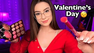 ASMR Valentine’s Day Makeup 💄 Romantic Celebrity Look for Sleep & Relaxation 💕