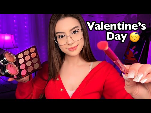 ASMR Valentine’s Day Makeup 💄 Romantic Celebrity Look for Sleep & Relaxation 💕