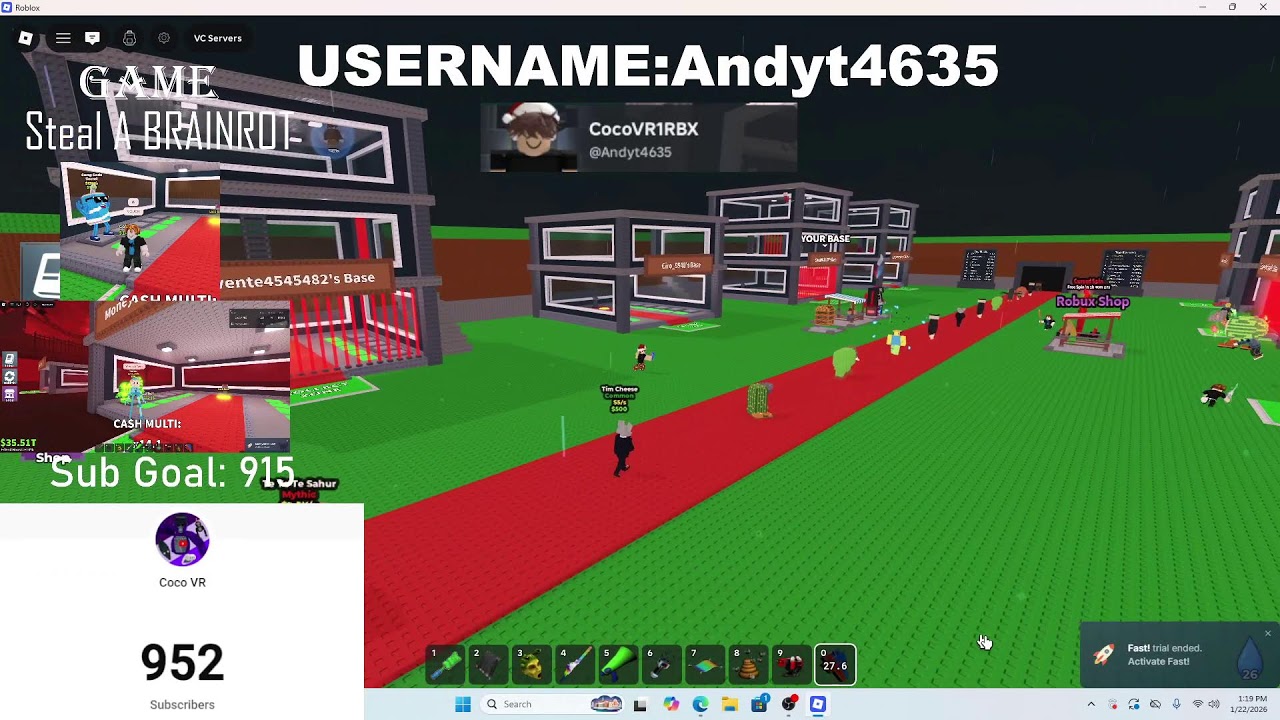 🔴LIVE STREAMING STEAL A BRAINROT TRADING+PVPING GOOD OFFERS🔴