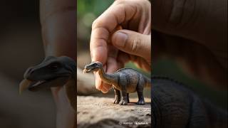 Eps 10.The Diplodocus Is Walking On The Human Hand