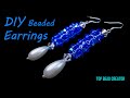 Jewelry making tutorial, How to make Blue crystal pearl drop earrings.