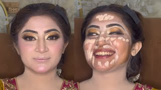 Mahndi bridal makeup step by step for model shot with enhnaced beauty makeup products 
