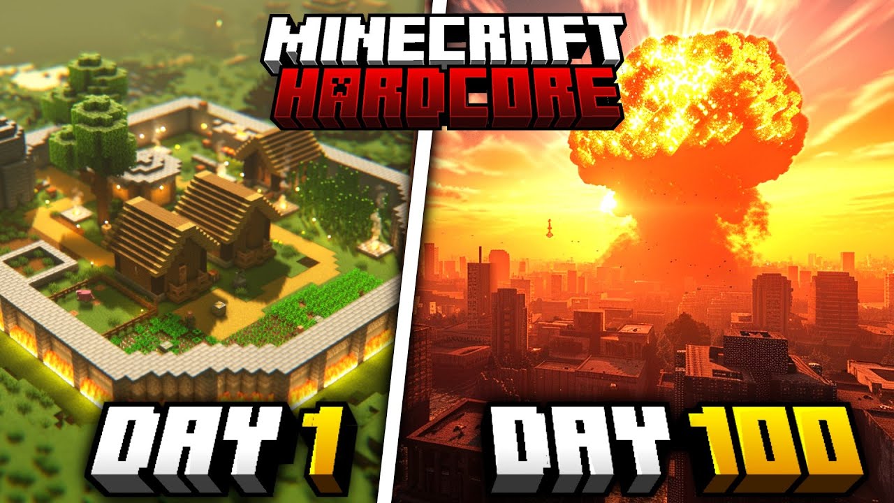 100 Days in a Nuclear Zombie Apocalypse in Hardcore Minecraft