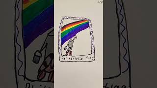 Drawing Pride Flags, day 4: Philadelphia Flag! #art #drawing