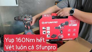 Yupai 160Nm vét luôn cả Sfunpro 160Nm. Bộ vít búa kèm pin 5 cell về hàng