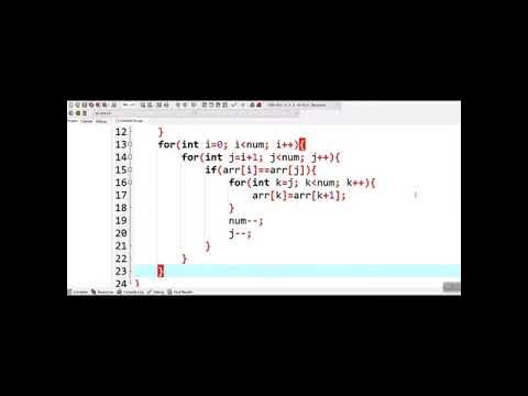 C++ Program to remove duplicate elements in an array #code#programming# ...
