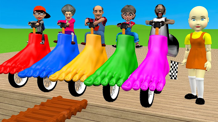 Squid Game vs Scary Teacher 3D Foot Motorbike Climb Wooden Ladder Kill Monster 5 Times Challenge