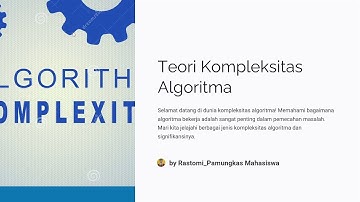 Teori Kompleksitas Algoritma - Analisis dan Strategi Algoritma