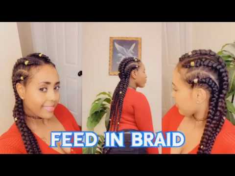  How to feed in braids Easy and quick do it yourself - YouTube