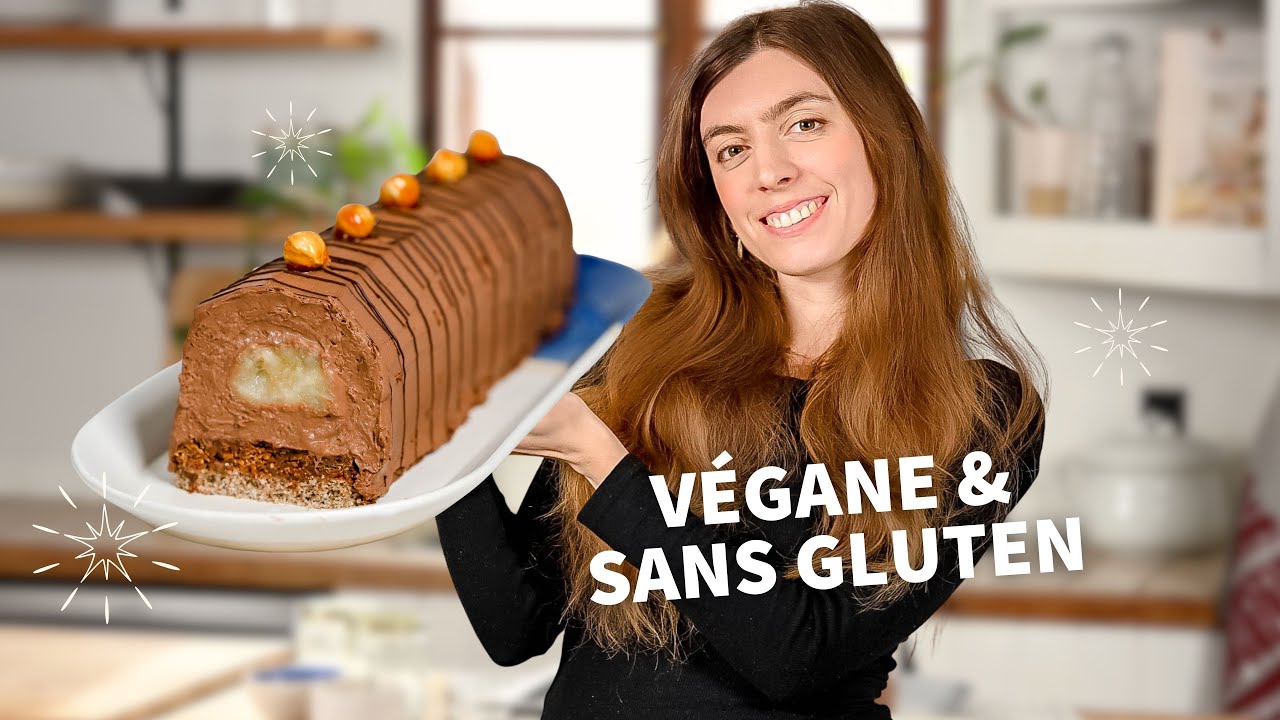 🎄 BÛCHE DE NOËL FACILE, GOURMANDE, VÉGANE ET SANS GLUTEN ✨🌱