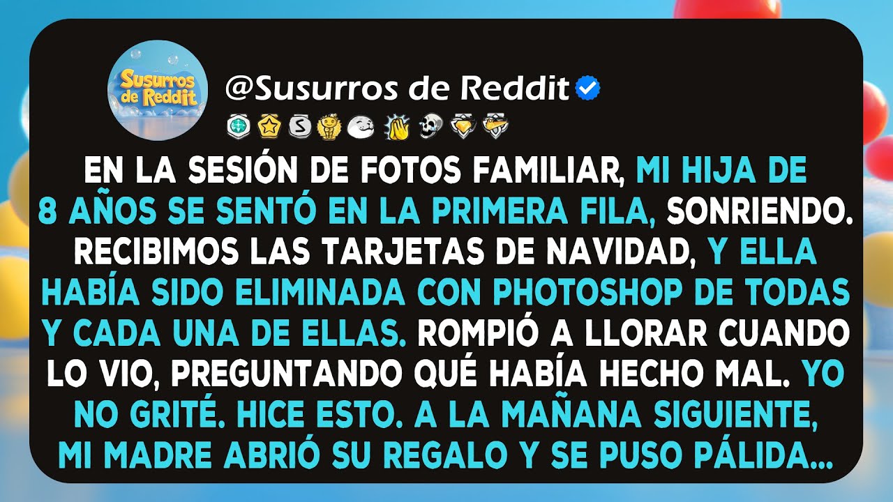 Mi familia eliminó con Photoshop a mi hija de 8 años de todas y cada una de las fotos. Pronto...