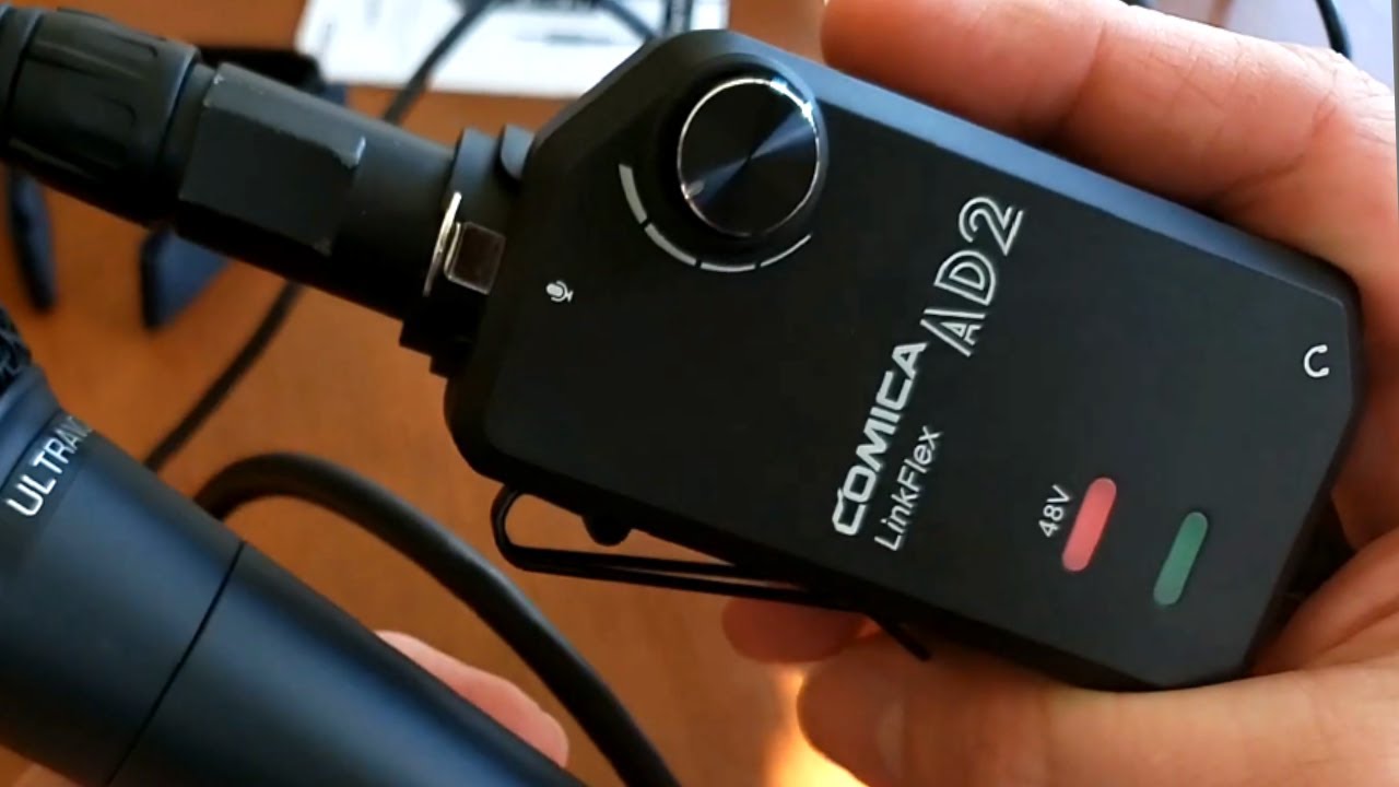 Comica LINKFLEX AD2 XLR - Adaptador de preamplificador de micrófono con alimentación fantasma de