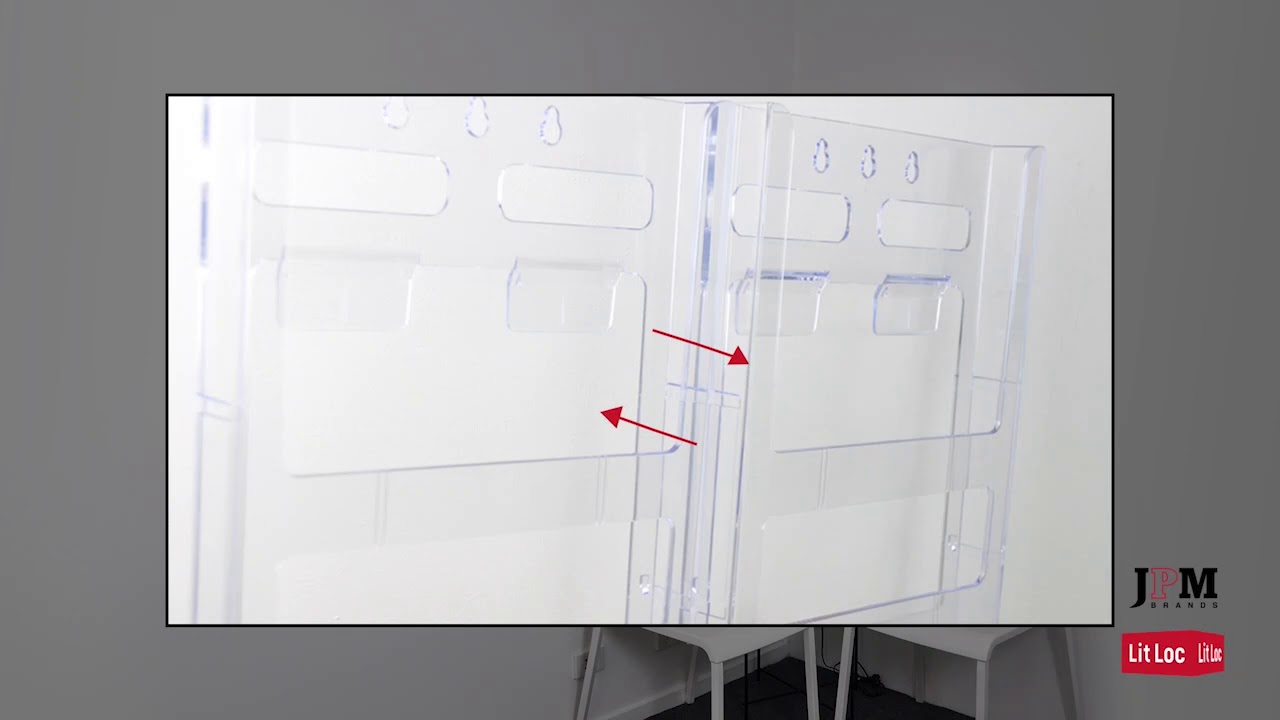 Deflecto Lit-Loc Brochure Holders | Modular Display System by JPM | Mega Office Supplies