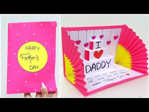 Video: Beautiful Handmade Father's Day Pop Up Greeting Card • Last Minute father's day gift • gift for papa
