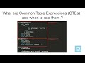 what are Common Table Expressions(CTEs)?