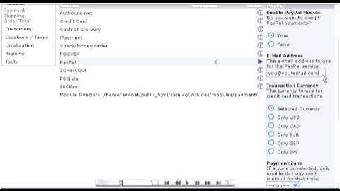 Adding payment modules in OS Commerce