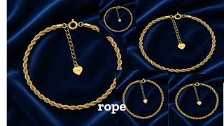 bracelet in twisted design 18k pure solid gold