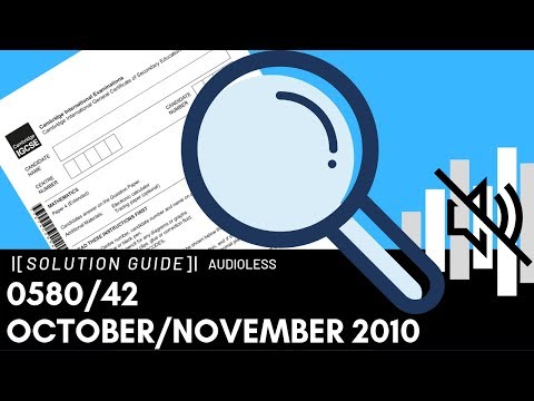 0580/42 October/November 2010 Marking Scheme (MS)
