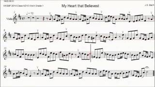 HKSMF 66th Violin 2014 Class 210 Grade 1 Bach My Heart that Believest Sheet Music