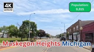 Driving Through Muskegon Heights, Michigan 🚗 | Real-Time City Tour in 4K
