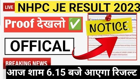 nhpc result 2023|nhpc je result 2023|nhpc result|nhpc cut off 2023|nhpc ka result kab aaega