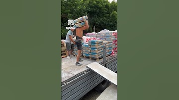 Lifting Cement Bags At Work 💪 (🎥: ig/timur_krd_remont)
