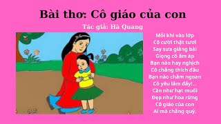 Bài thơ Cô giáo của con | Chủ đề Trường Mầm Non | Chích Bông LALA Kids