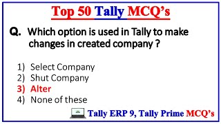 Tally MCQ | Top 50 Tally Mcq Questions and Answers | Accounts MCQ screenshot 1